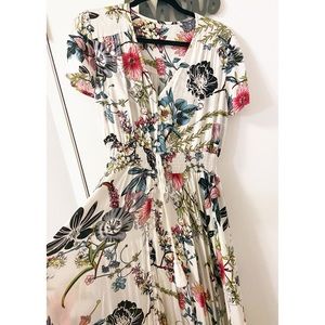Long button up floral dress